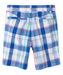 Childrens Place White/Blue/Pink/Green Multi Plaid Shorts